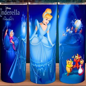 Cinderella with Fairy God  Mother Gown Tumbler 20oz